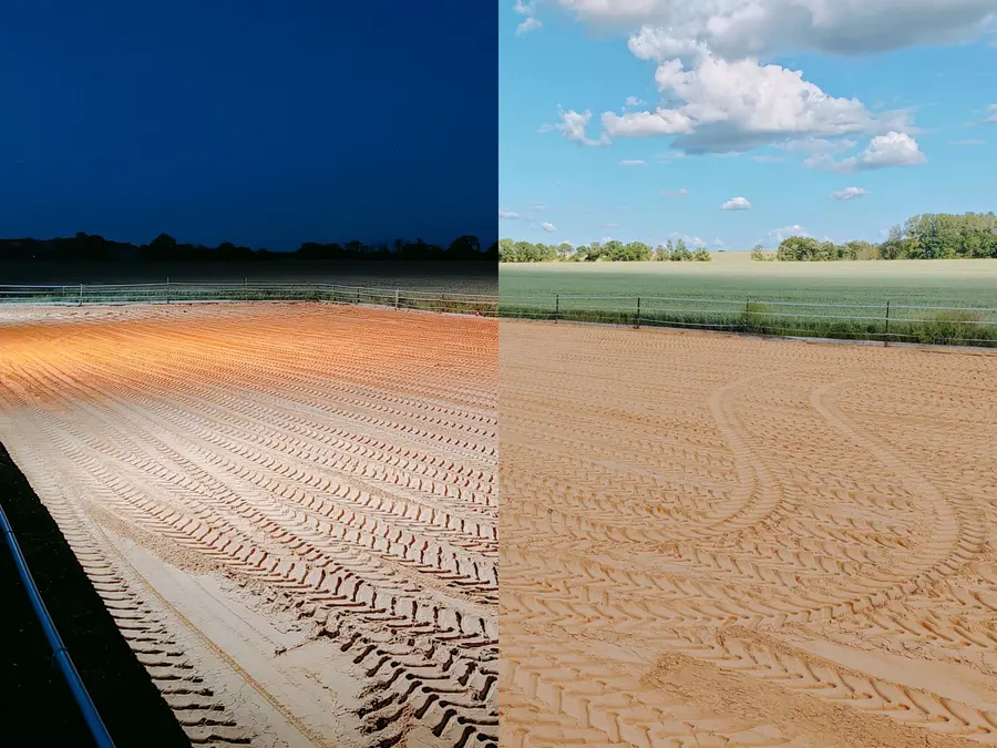 Carrière extérieure éclairée de 1 500 m²